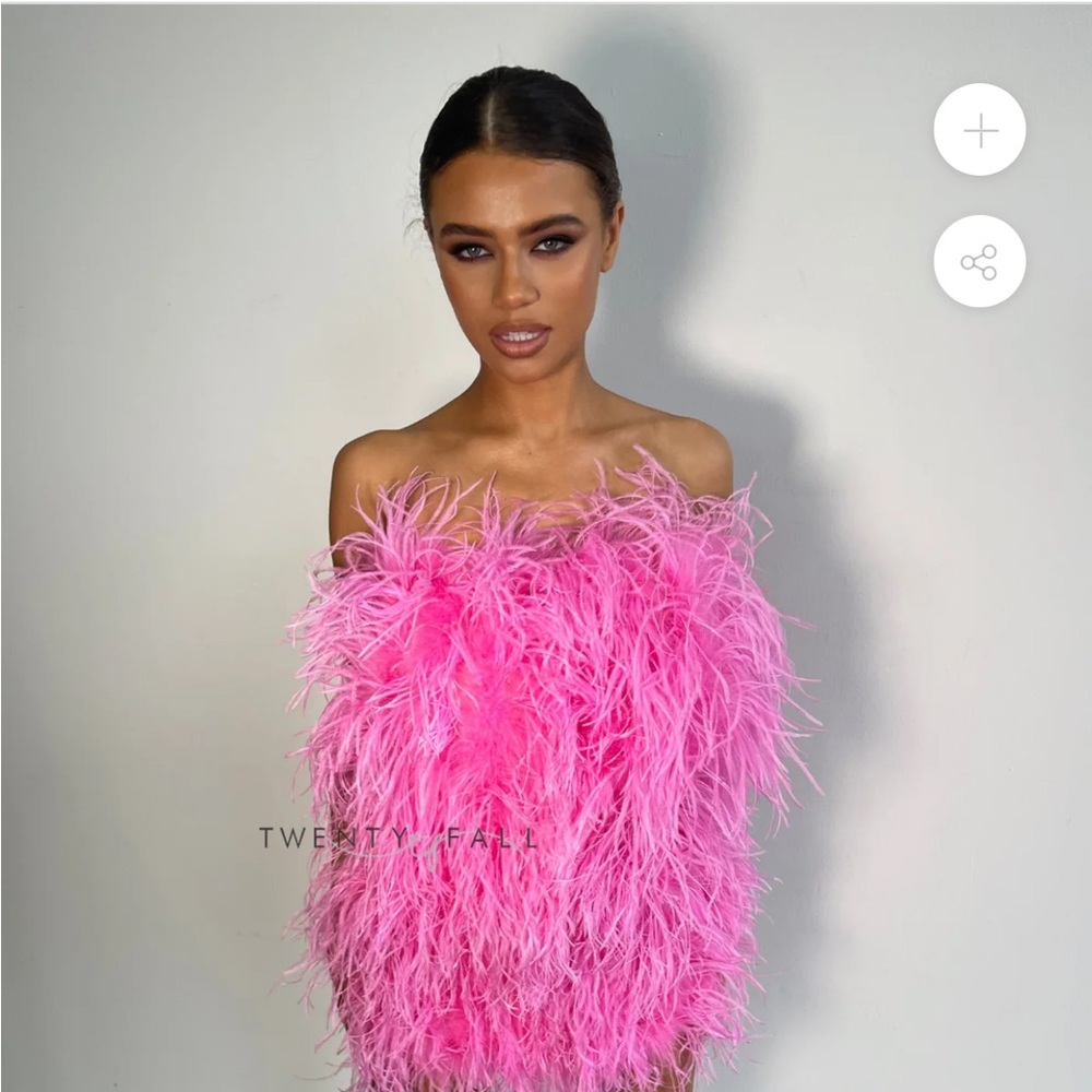 Pink feather dress